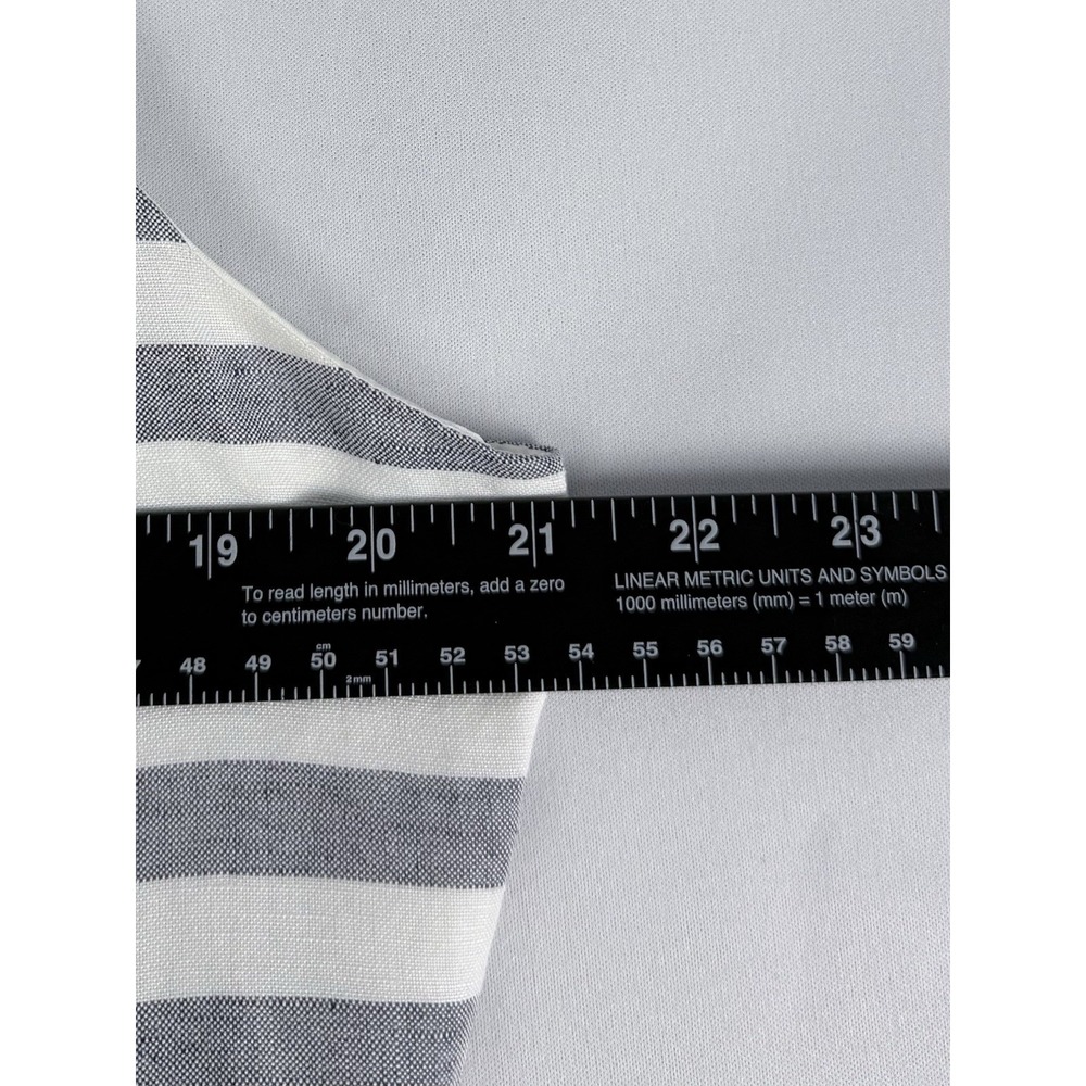 Nine West Womens 14 Dress Blazer Suit Set Grey White Stripe Linen Blend Tie Cuff - Picture 7 of 13